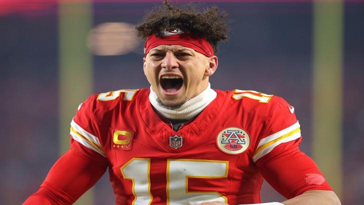 Patrick Mahomes playing for Kansas City Chiefs